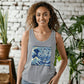 Harris Walz 2024 Election Cat Blue Wave Bella + Canvas 3480 Unisex Jersey Tank