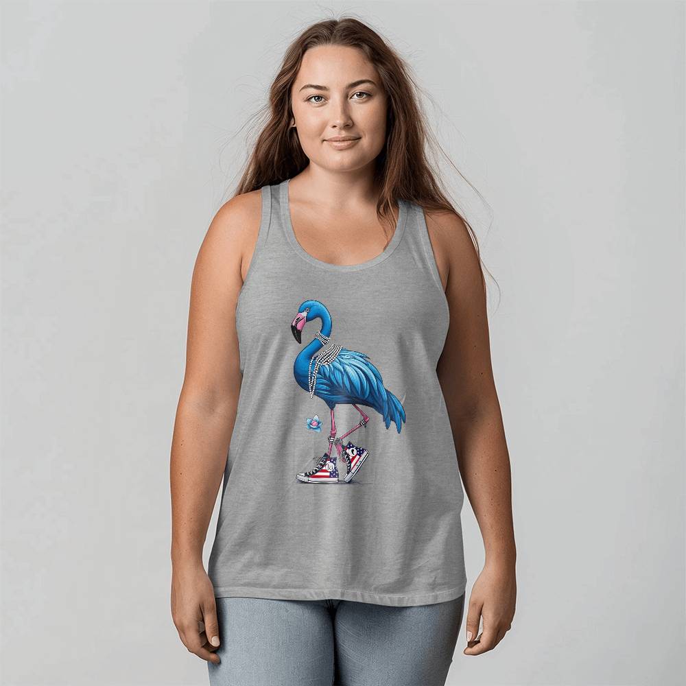 Flamingo Chucks & Pearls Kamala Election Bella + Canvas Unisex Jersey Tank