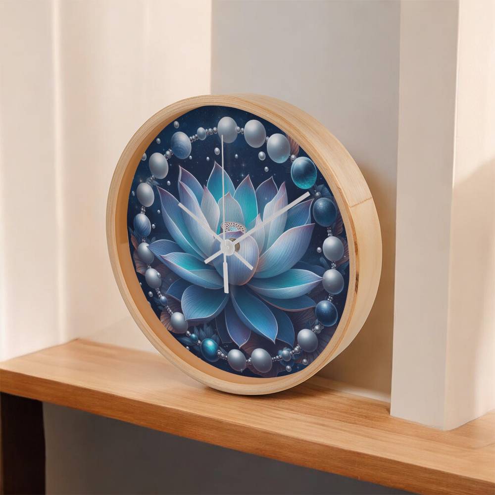 Its Madam Time MadamPOTUS47 Blue Lotus & Pearls Harris Election The Wood Frame 10” Clock