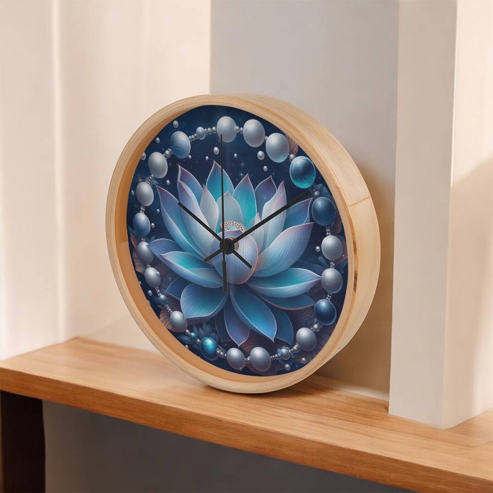 Its Madam Time MadamPOTUS47 Blue Lotus & Pearls Harris Election The Wood Frame 10” Clock