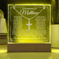 To Son From Mom & Dad (or just Mom or Dad) LED Lighted Keepsake Acrylic Plaque & Cross Necklace
