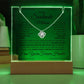Personalized Soulmate Keepsake Bundle Lighted Acrylic Plaque With Love Knot Pendant Necklace