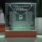 To Granddaughter From Grandma & Grandpa (or just Grandma or Grandpa) LED Lighted Keepsake Acrylic Plaque & Forever Love Necklace