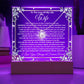 Wife Keepsake  LED Lighted Acrylic Plaque Forever Love Heart Pendant Necklace