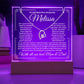 To Daughter From Mom & Dad (or just Mom or Dad) LED Lighted Keepsake Acrylic Plaque & Forever Love Necklace