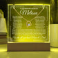 To Daughter From Mom & Dad (or just Mom or Dad) LED Lighted Keepsake Acrylic Plaque & Forever Love Necklace