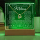 To Granddaughter From Grandma & Grandpa (or just Grandma or Grandpa) LED Lighted Keepsake Acrylic Plaque & Forever Love Necklace
