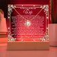 Wife Keepsake  LED Lighted Acrylic Plaque Forever Love Heart Pendant Necklace