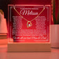 To Daughter From Mom & Dad (or just Mom or Dad) LED Lighted Keepsake Acrylic Plaque & Forever Love Necklace