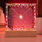 Daughter From Mom & Dad (or just Mom or Dad) Keepsake LED Lighted Acrylic Plaque & Forever Love Necklace