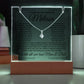 To Daughter From Mom & Dad (or just Mom or Dad) LED Lighted Keepsake Acrylic Plaque & Alluring Beauty Necklace
