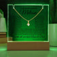 To Daughter From Mom & Dad (or just Mom or Dad) LED Lighted Keepsake Acrylic Plaque & Alluring Beauty Necklace