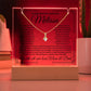 To Daughter From Mom & Dad (or just Mom or Dad) LED Lighted Keepsake Acrylic Plaque & Alluring Beauty Necklace
