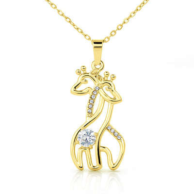 Personalized Bestie Two Giraffes Pendant Necklace