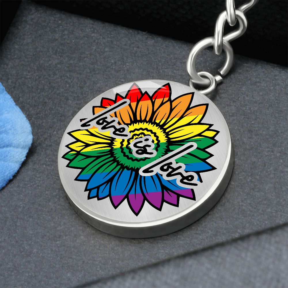 Love Is Love Circle Keychain