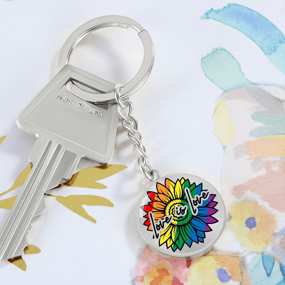 Love Is Love Circle Keychain