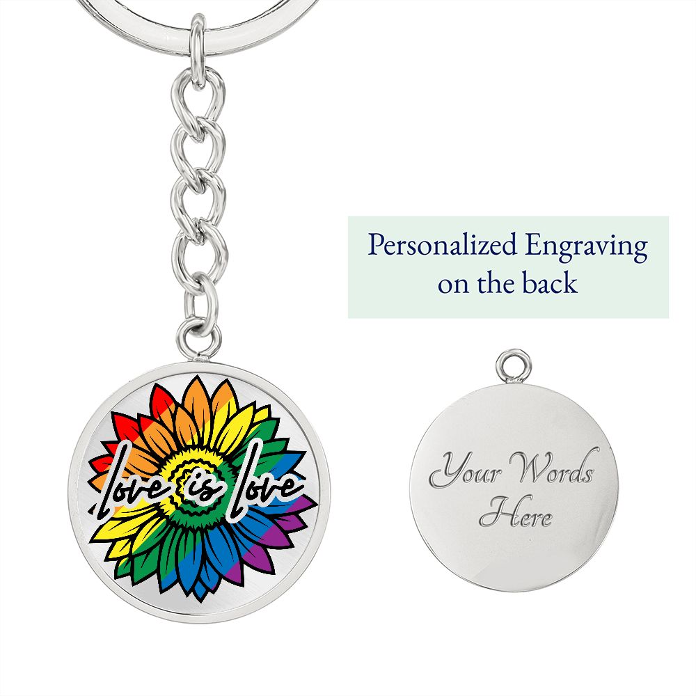 Love Is Love Circle Keychain