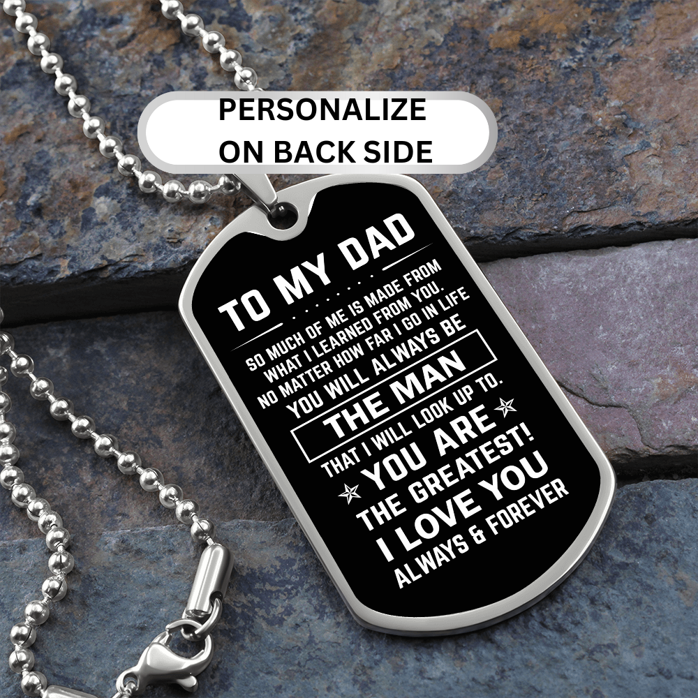 Dad The Man Personalized Dog Tag Necklace Birthday Father s Day H expresslovejewelgifts