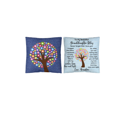 Personalized Granddaughter Throw Pillow, To My Beautiful Granddaughter, Hug in A pillow from Grandma to Granddaughter