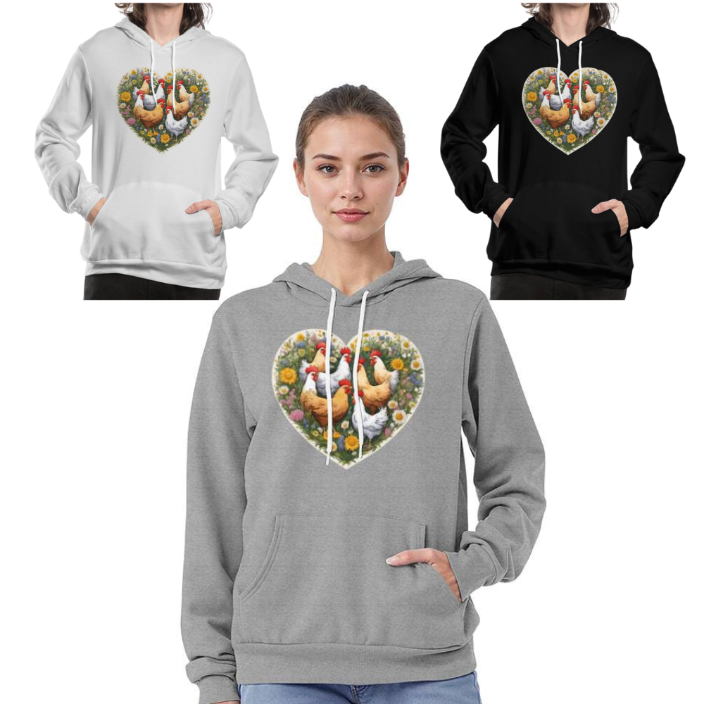 Chickens and Wildflowers Bella + Canvas 3719 Pullover Fleece Hoodie