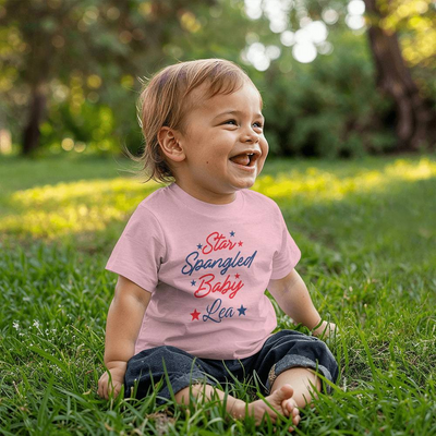 Personalized Star Spangled Baby Jersey Tee Bella + Canvas