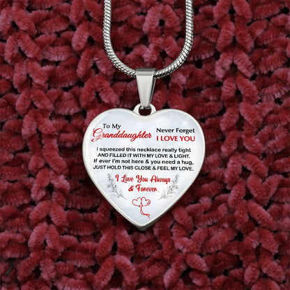 Granddaughter, I Squeezed This Necklace Really Tight, Personalized Heart Pendent, Holiday