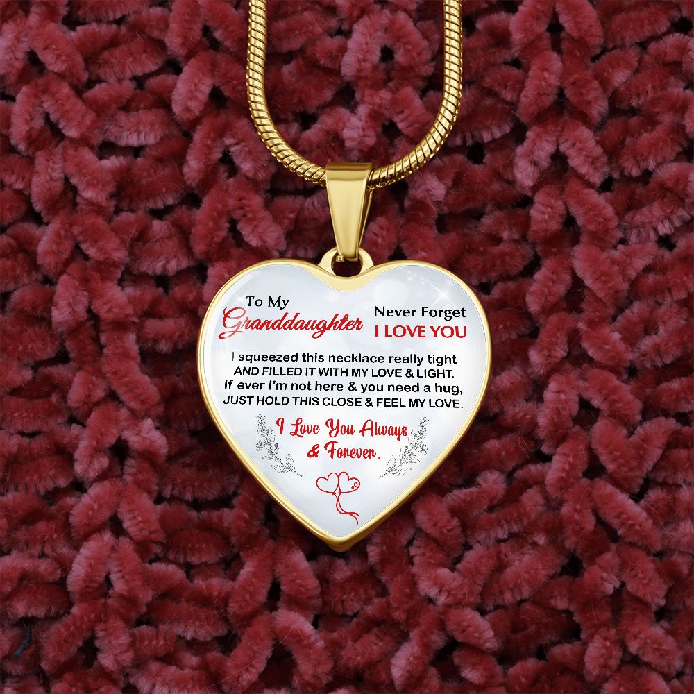 Granddaughter, I Squeezed This Necklace Really Tight, Personalized Heart Pendent, Holiday