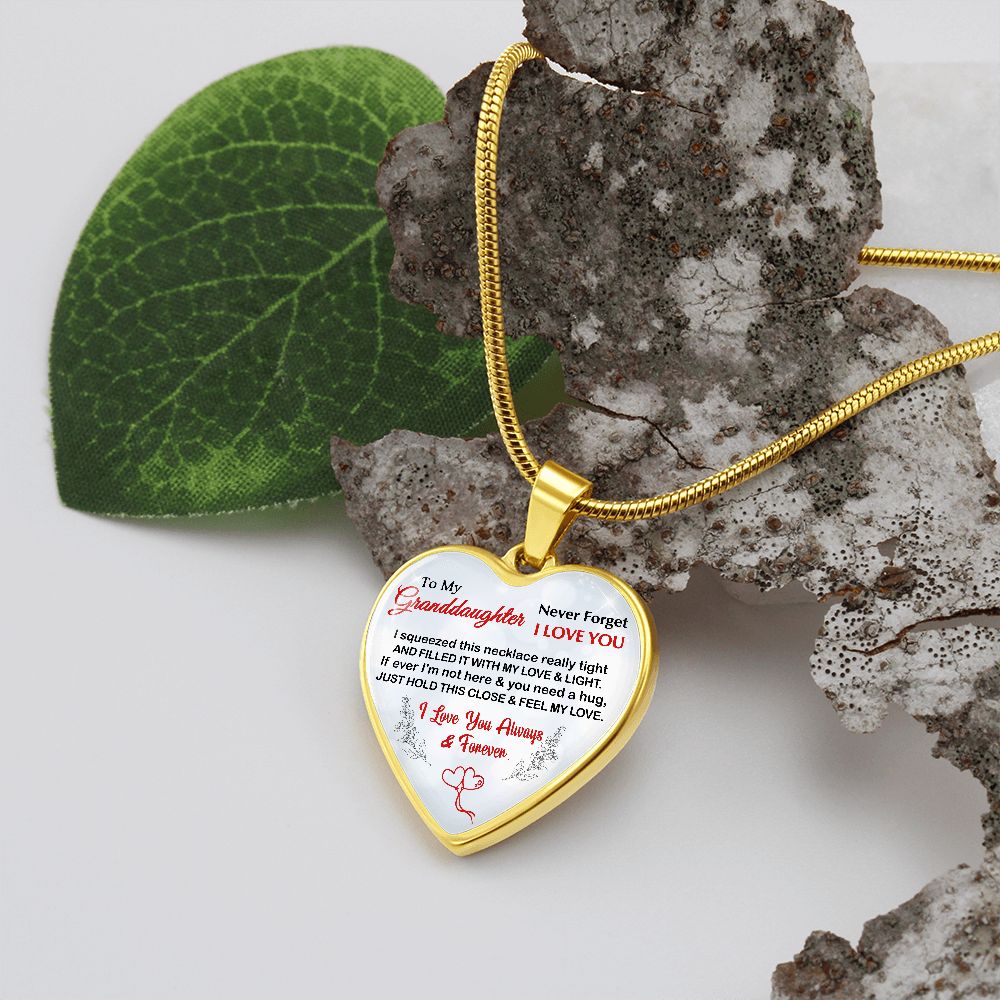 Granddaughter, I Squeezed This Necklace Really Tight, Personalized Heart Pendent, Holiday