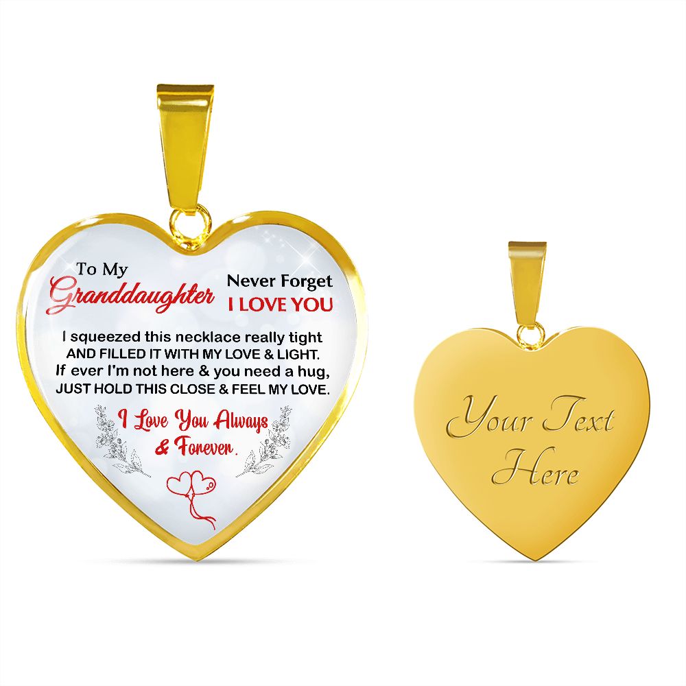 Granddaughter, I Squeezed This Necklace Really Tight, Personalized Heart Pendent, Holiday