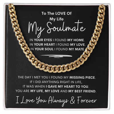 Soulmate, Home-Love-Mate, Cubin Link Chain, Birthday, Holiday