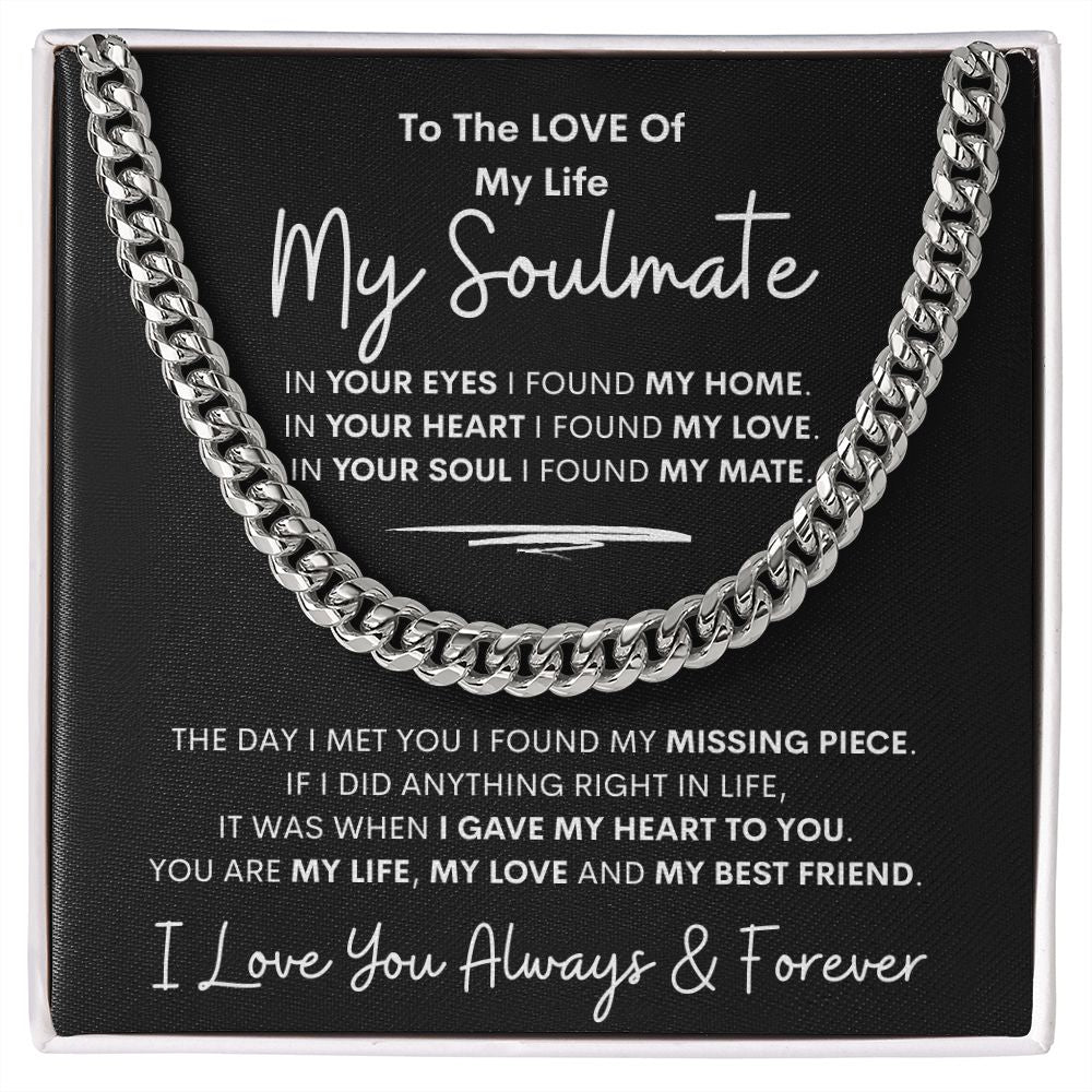 Soulmate, Home-Love-Mate, Cubin Link Chain, Birthday, Holiday