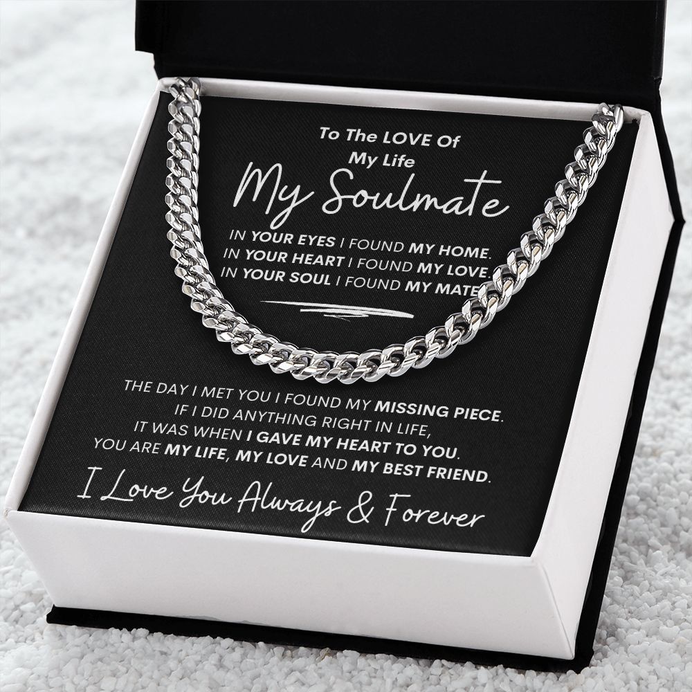 Soulmate, Home-Love-Mate, Cubin Link Chain, Birthday, Holiday