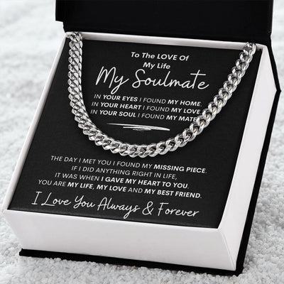Soulmate, Home-Love-Mate, Cubin Link Chain, Birthday, Holiday