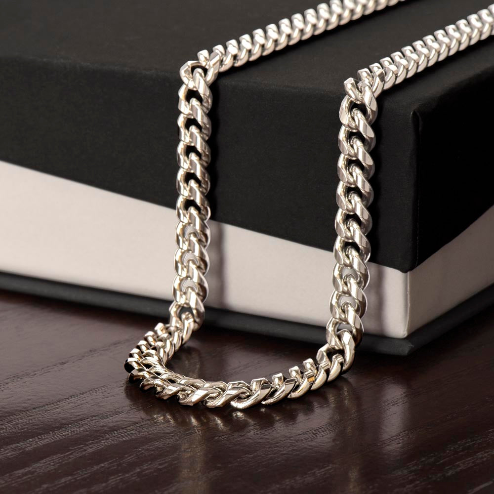 Grandson, Never Forget How Much I Love You, Cubin Link Chain, Birthday, Holiday