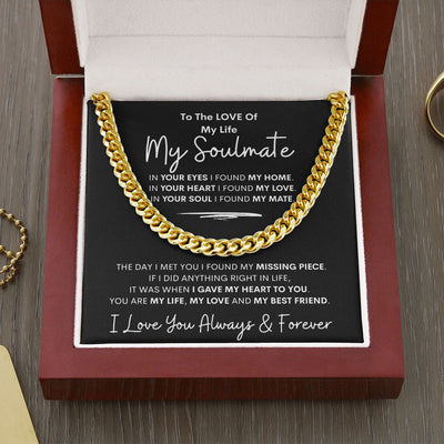 Soulmate, Home-Love-Mate, Cubin Link Chain, Birthday, Holiday