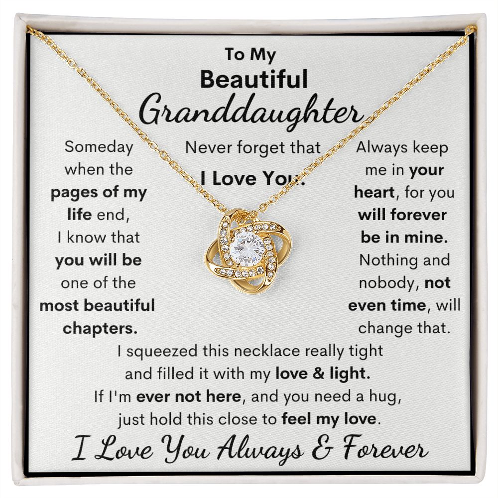 Granddaughter, I Squeezed This Necklace Really Tight, Love Knot Necklace, Holiday