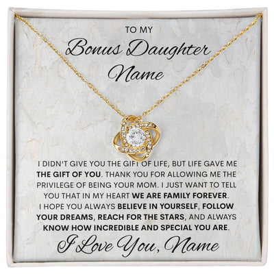 Bonus Daughter, Love Knot Necklace