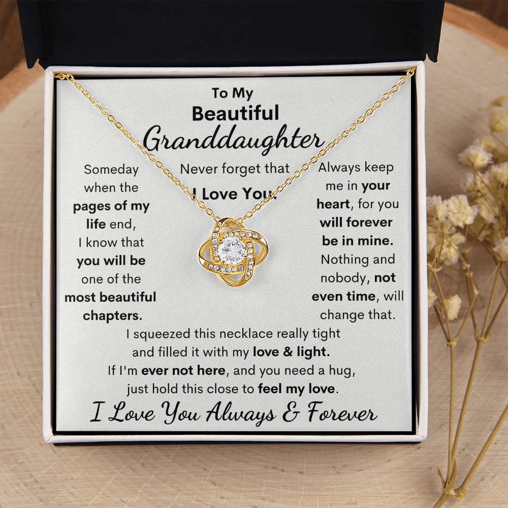 Granddaughter, I Squeezed This Necklace Really Tight, Love Knot Necklace, Holiday