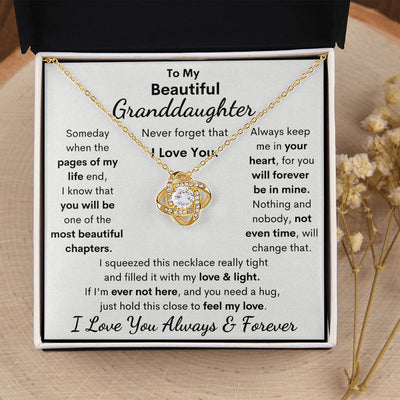 Granddaughter, I Squeezed This Necklace Really Tight, Love Knot Necklace, Holiday