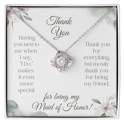 Maid of Honor Love Knot Necklace