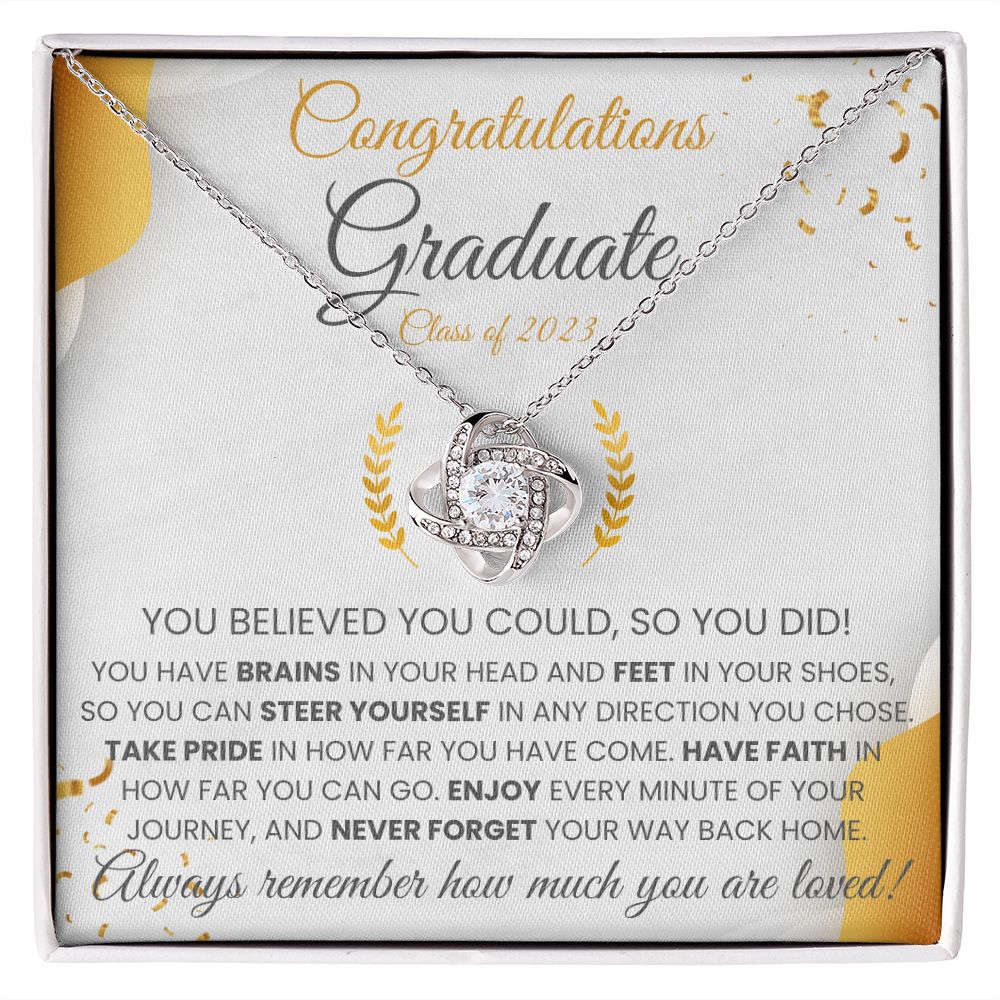 Graduation Gift, Love Knot Necklace