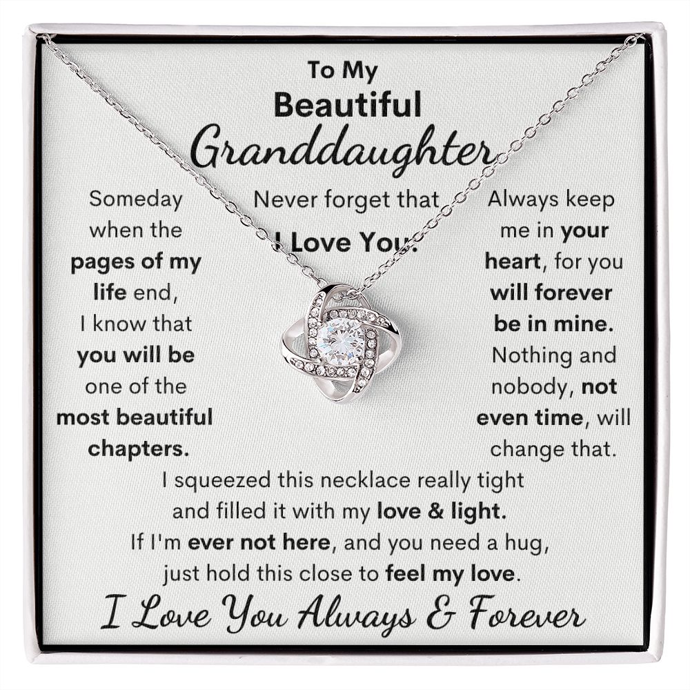 Granddaughter, I Squeezed This Necklace Really Tight, Love Knot Necklace, Holiday