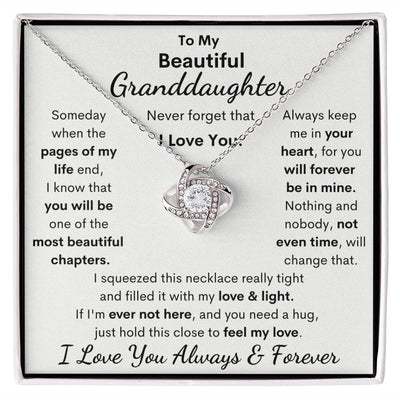 Granddaughter, I Squeezed This Necklace Really Tight, Love Knot Necklace, Holiday