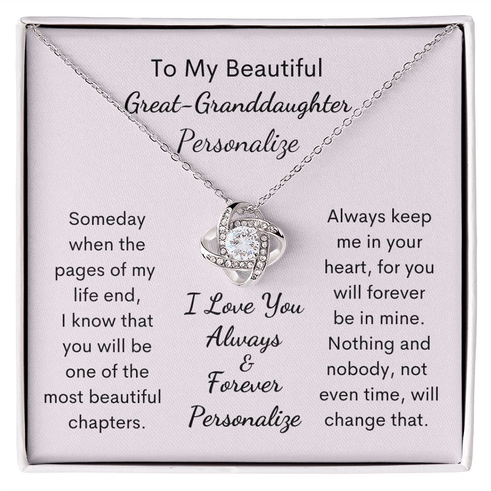 Great Granddaughter, Love Knot Necklace