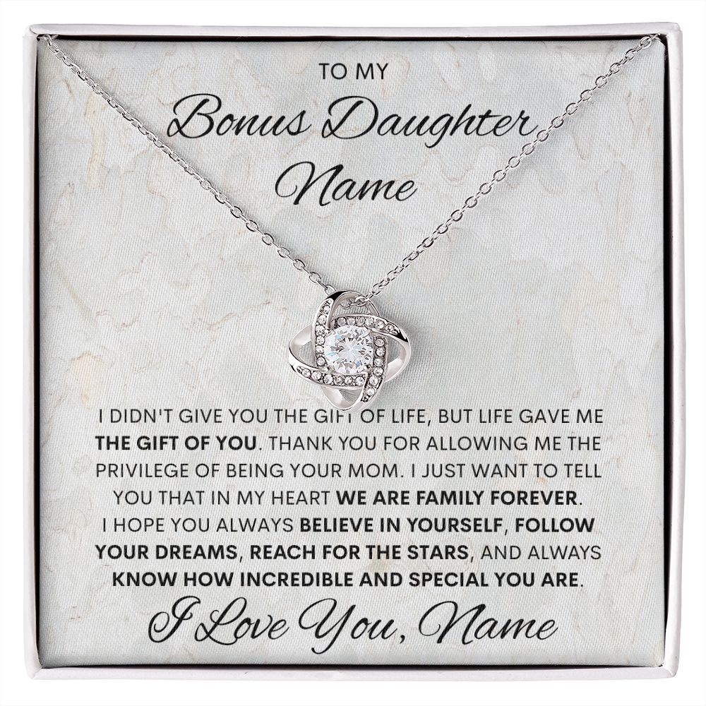 Bonus Daughter, Love Knot Necklace
