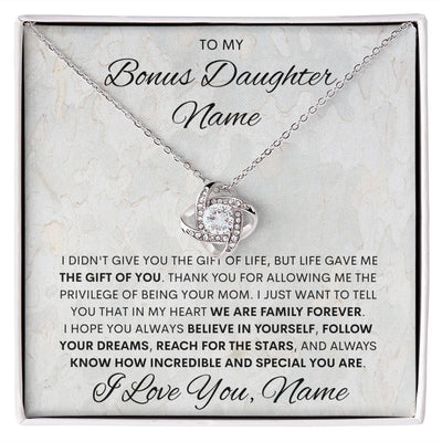 Bonus Daughter, Love Knot Necklace