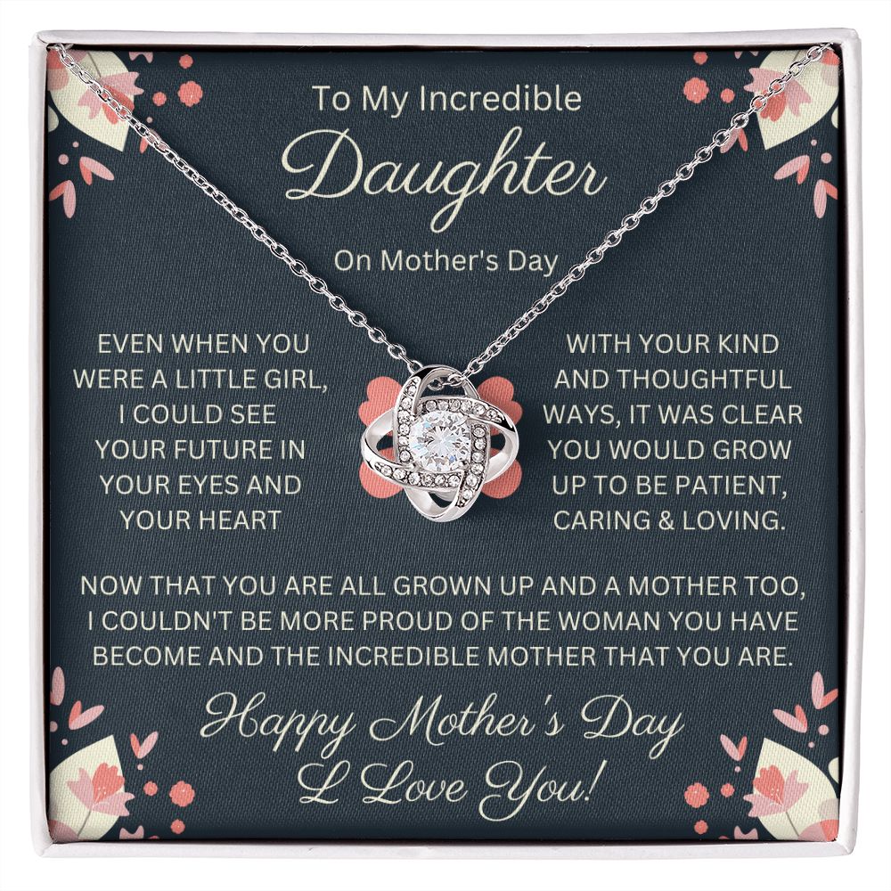 Daughter Gift for Mother's Day, Love Knot Necklace