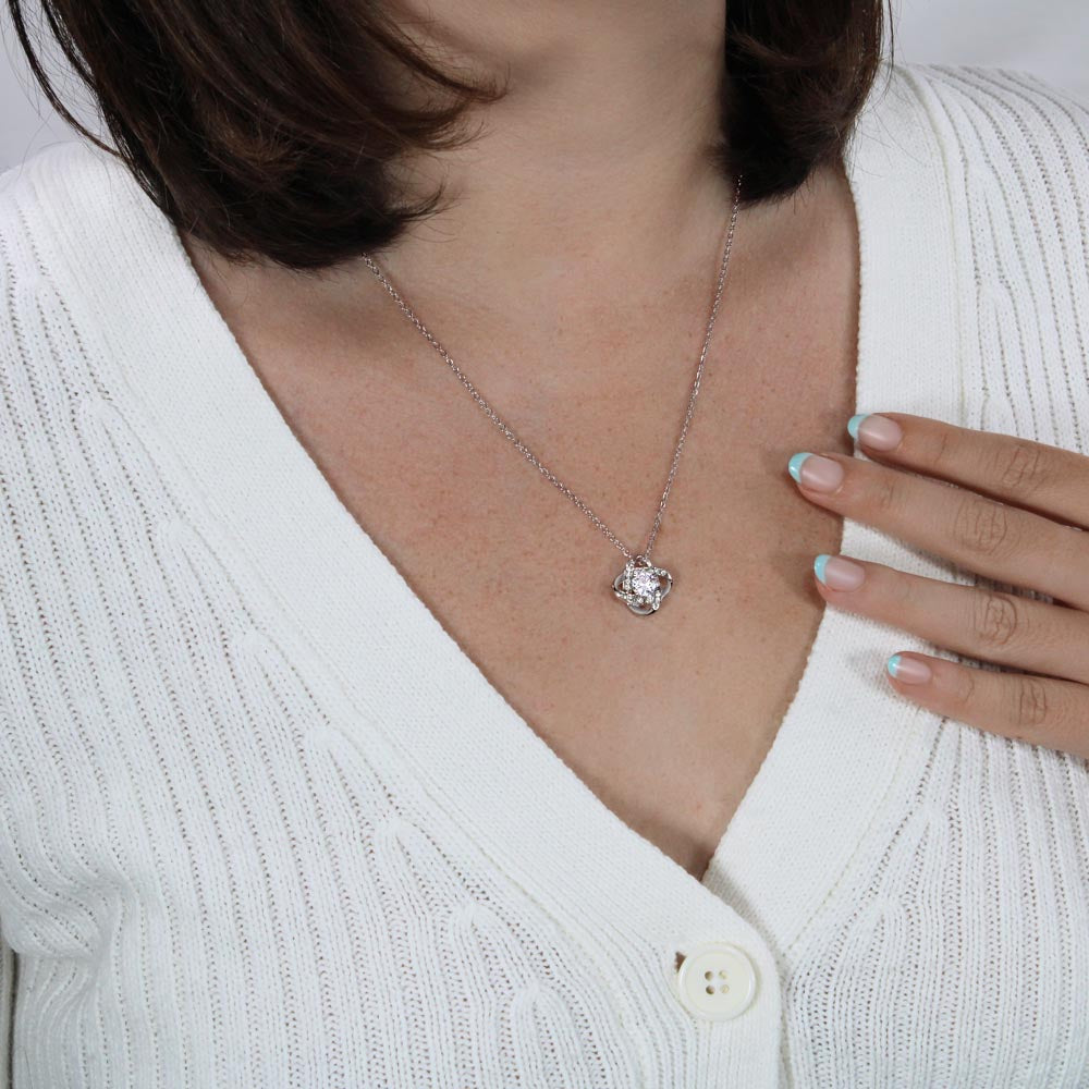 Granddaughter, I Squeezed This Necklace Really Tight, Love Knot Necklace, Holiday
