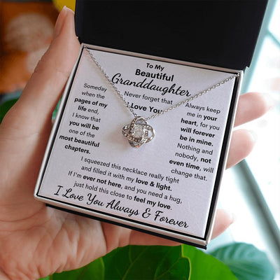 Granddaughter, I Squeezed This Necklace Really Tight, Love Knot Necklace, Holiday