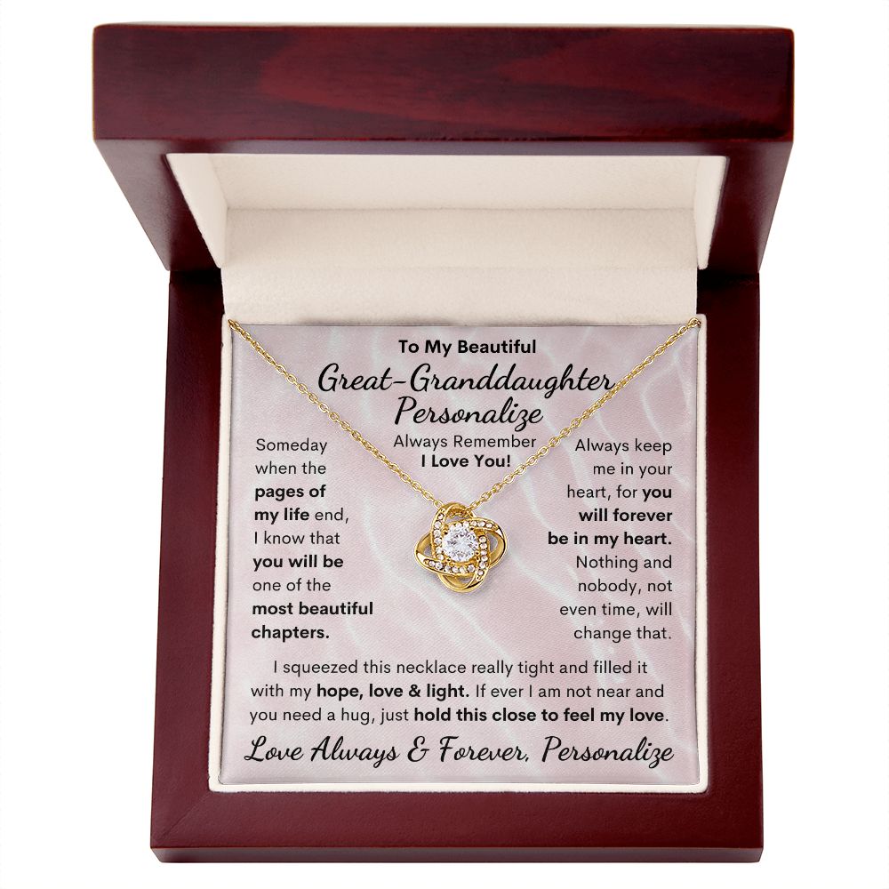 Great-Granddaughter, Love Knot Necklace
